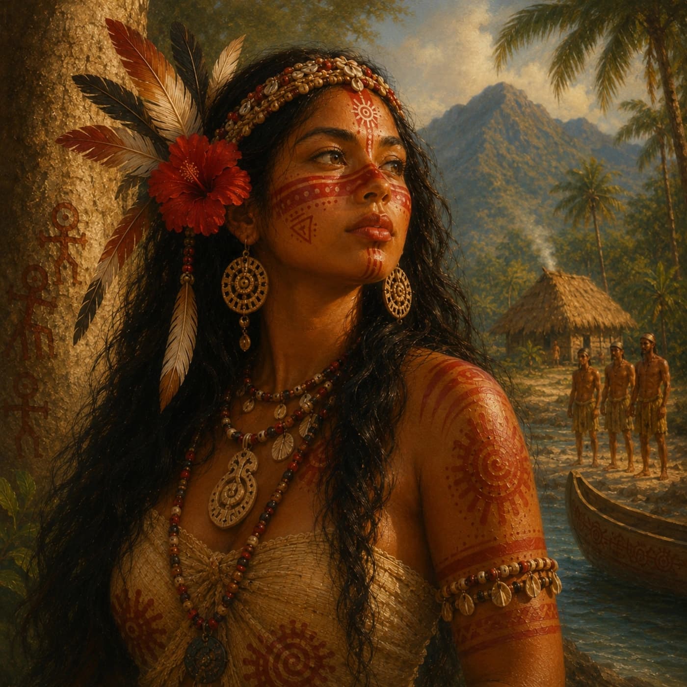 Original artwork portraying a Taíno woman.